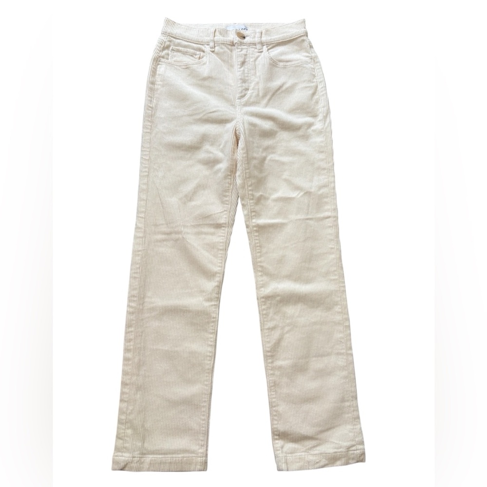 LOFT Ivory Cream Straight Leg Corduroy Pants